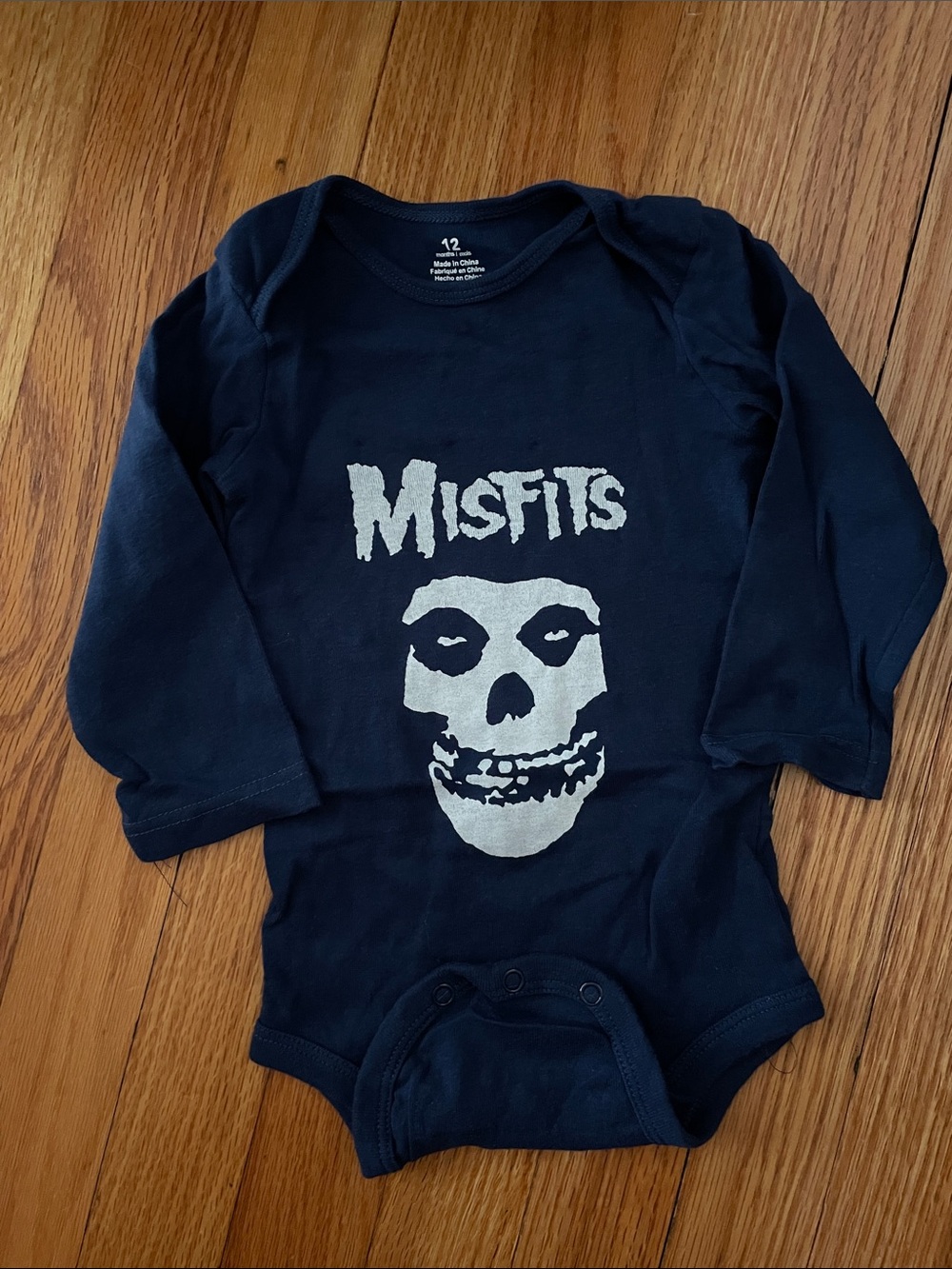 Navy Long-Sleeve Baby One-Piece